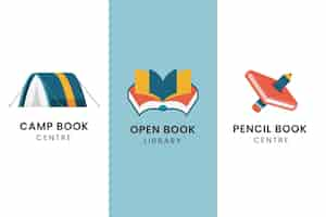 Vector gratuito colección de logos de libros planos