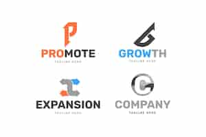 Vector gratuito colección de logos de marketing de diseño plano