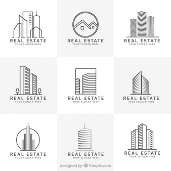 Colección de logos modernos de inmobiliaria