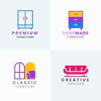 Vector gratuito colección de logos de muebles