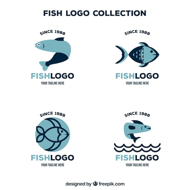 Colección de logos de peces para marcas de empresas