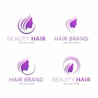 Vector gratuito colección de logos de peluquería dibujados a mano