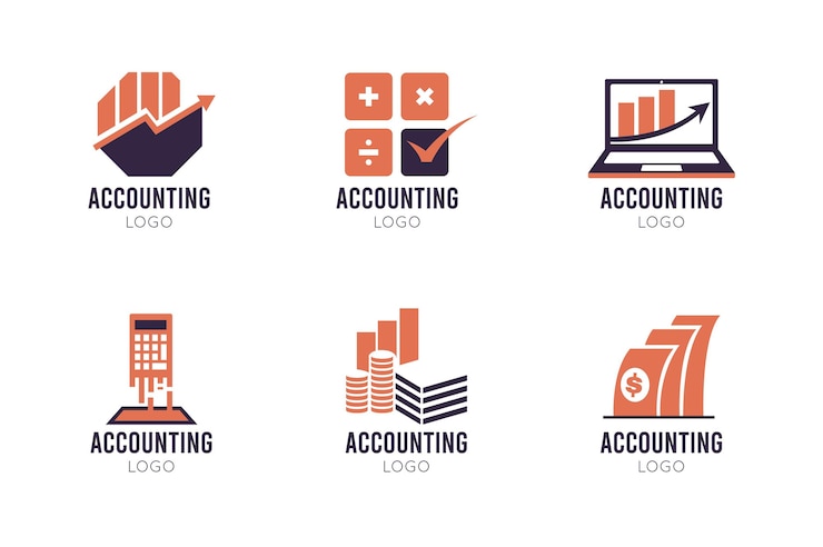 Vector gratuito colección de logos planos de contabilidad