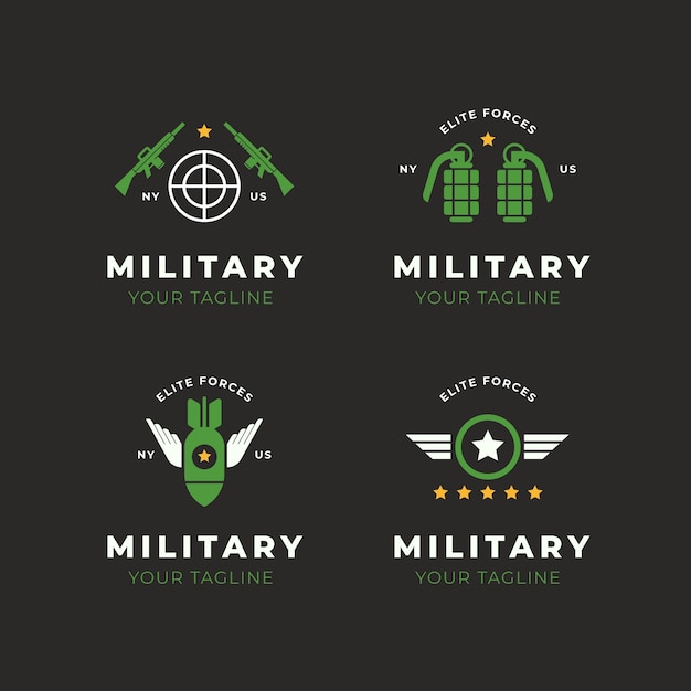 Colección de logos planos del ejército