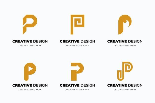 Colección de logos planos p