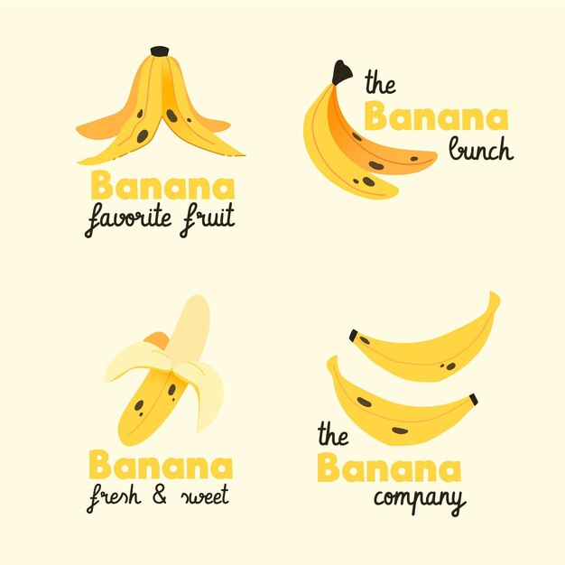 Colección de logos de plátanos