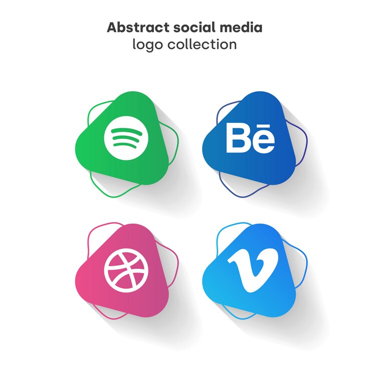 Vector gratuito colección de logos de redes sociales abstracta