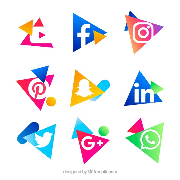 Colección de logos de redes sociales en estilo plano