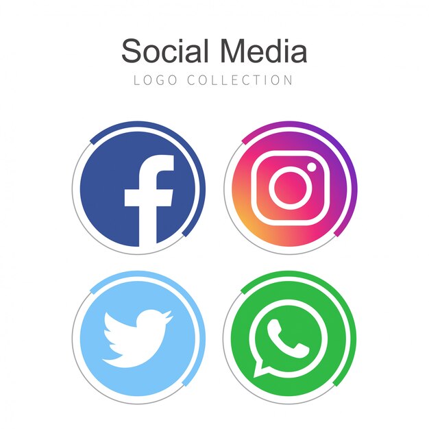 Colección de logos de redes sociales populares