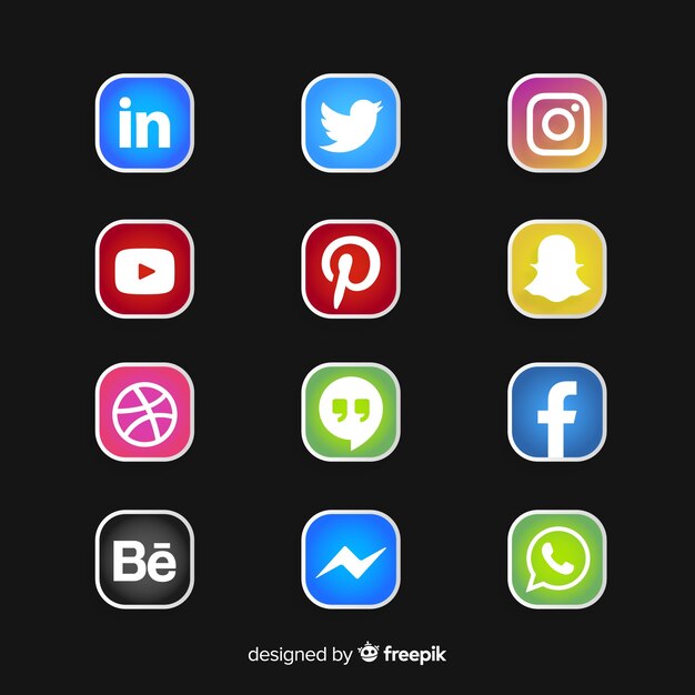 Colección de logos de redes sociales