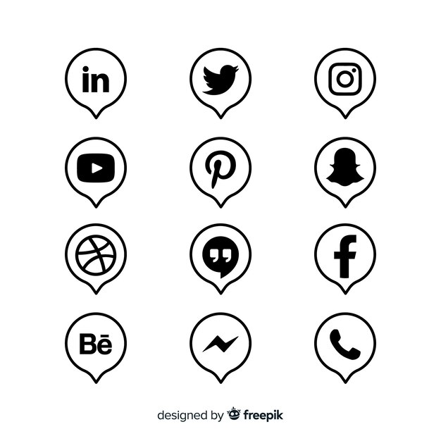 Colección de logos de redes sociales