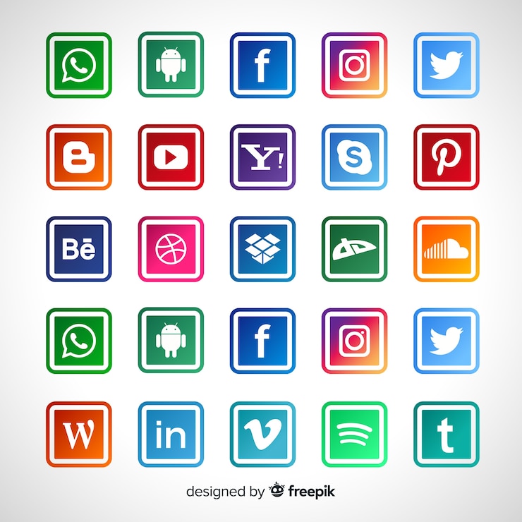 Vector gratuito colección de logos de redes sociales