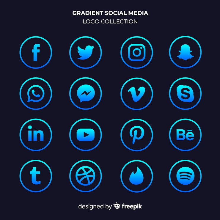 Vector gratuito colección de logos de redes sociales
