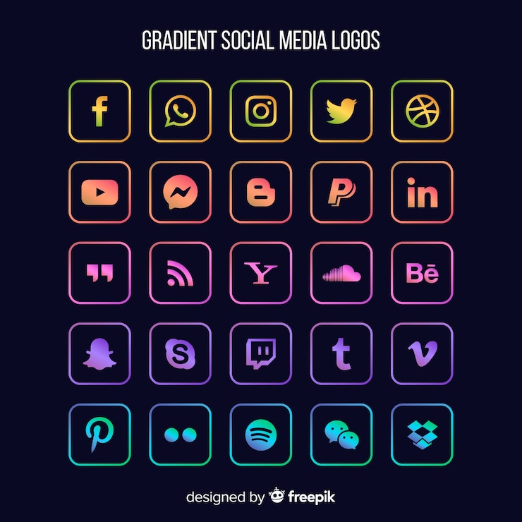 Vector gratuito colección de logos de redes sociales