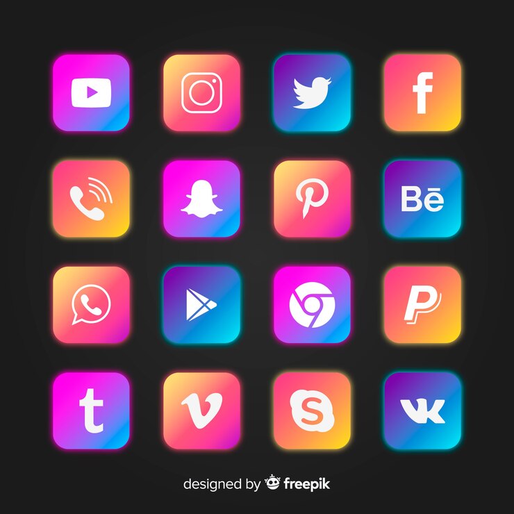 Vector gratuito colección de logos de redes sociales