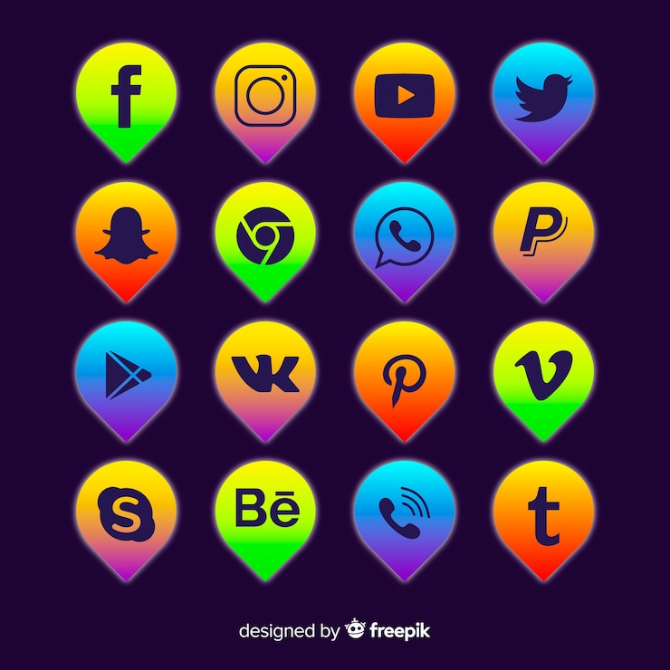 Vector gratuito colección de logos de redes sociales