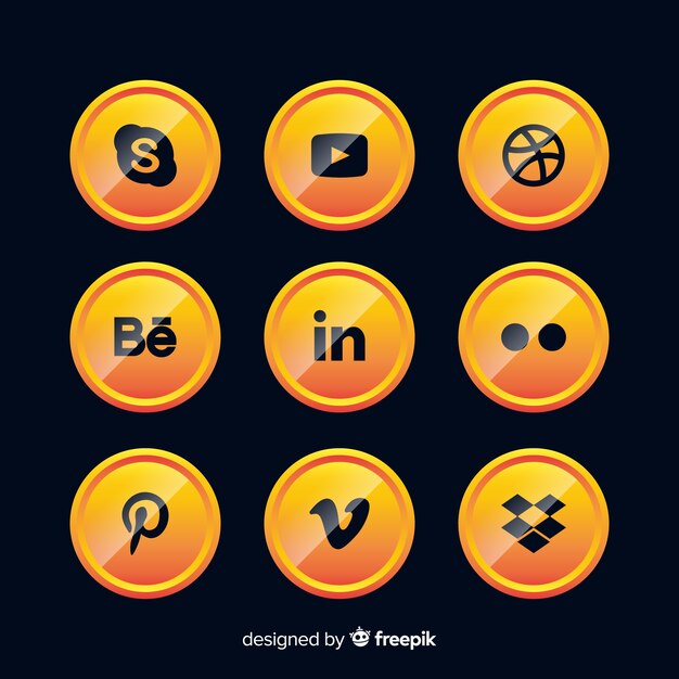 Colección de logos de redes sociales