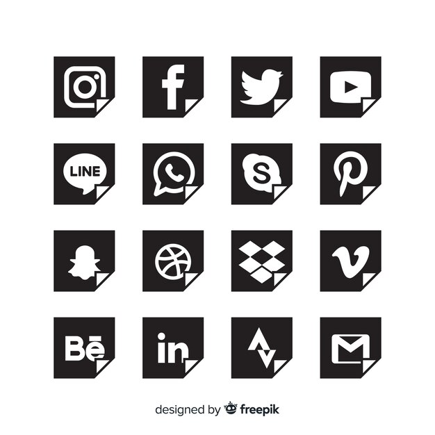 Colección de logos de redes sociales