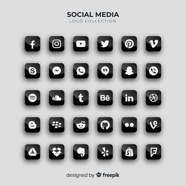 Vector gratuito colección de logos de redes sociales