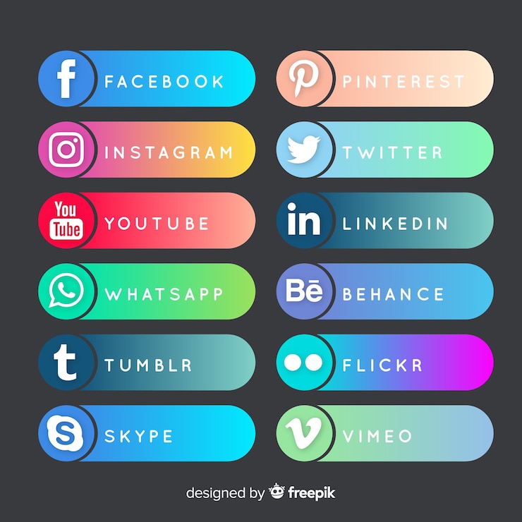 Vector gratuito colección de logos de redes sociales