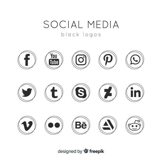 Colección de logos de redes sociales
