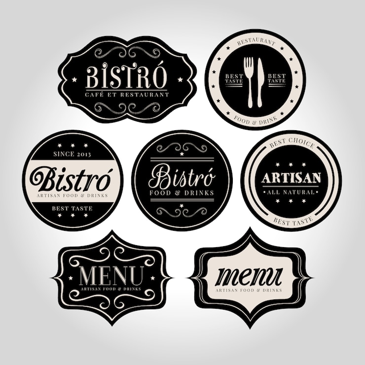 Vector gratuito colección logos de restaurante