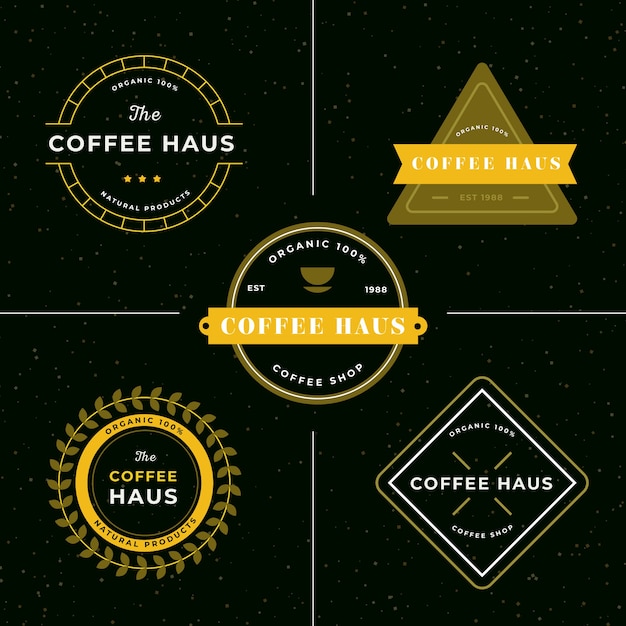 Vector gratuito colección de logos retro de cafetería
