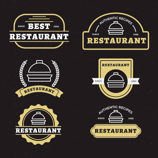 Vector gratuito colección de logos retro de restaurante