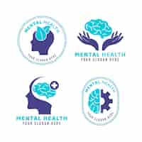 Vector gratuito colección de logos de salud mental