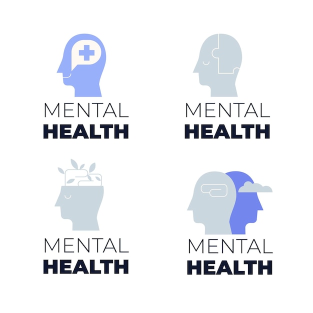 Vector gratuito colección de logos de salud mental