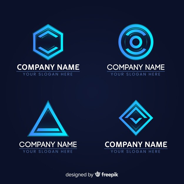 Colección logos tecnológicos estilo degradado