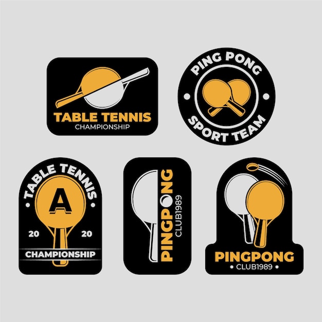 Vector gratuito colección de logos de tenis de mesa