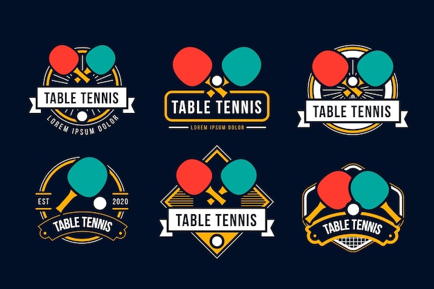 Colección de logos de tenis de mesa