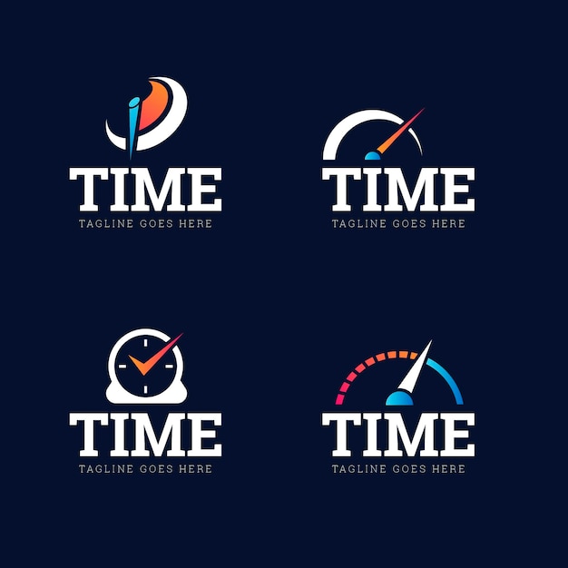 Colección de logos de tiempo degradado