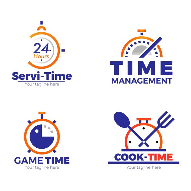 Colección de logos de tiempo degradado