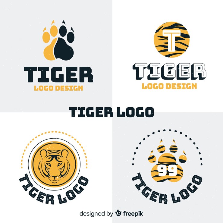 Vector gratuito colección logos tigre