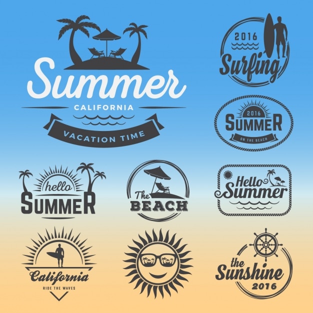 Colección de logos de verano