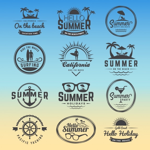 Colección de logos de verano