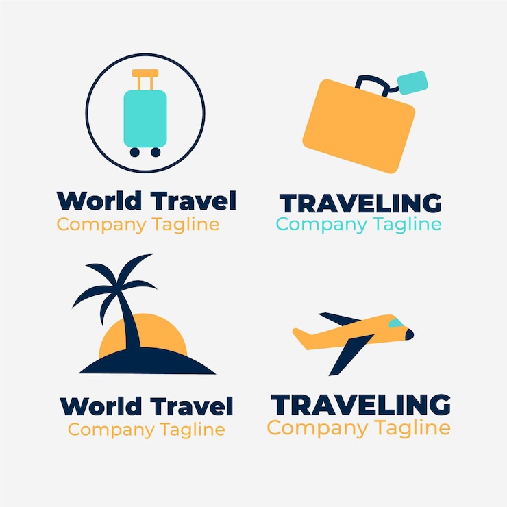 Vector gratuito colección de logos de viaje