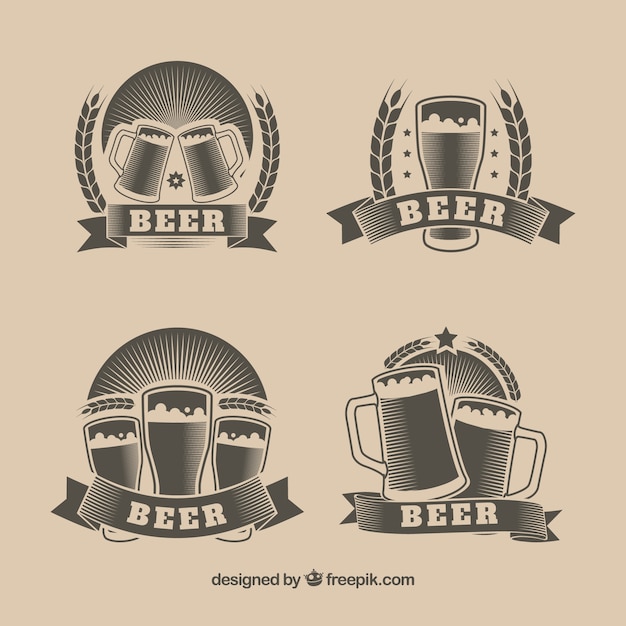 Colección de logos vintage de cerveza