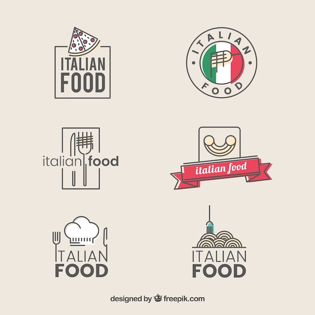 Colección de logos vintage de restaurante italiano