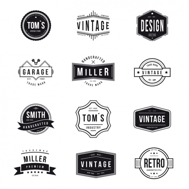 Vector gratuito colección de logos vintage