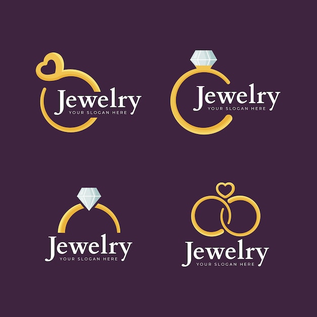 Vector gratuito colección de logotipos de anillos de diseño plano