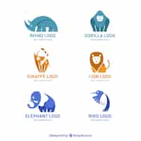Vector gratuito colección de logotipos con animales