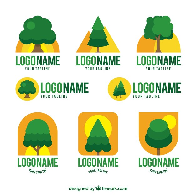 Colección de logotipos de árboles