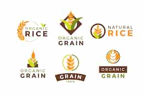 Vector gratuito colección de logotipos de arroz