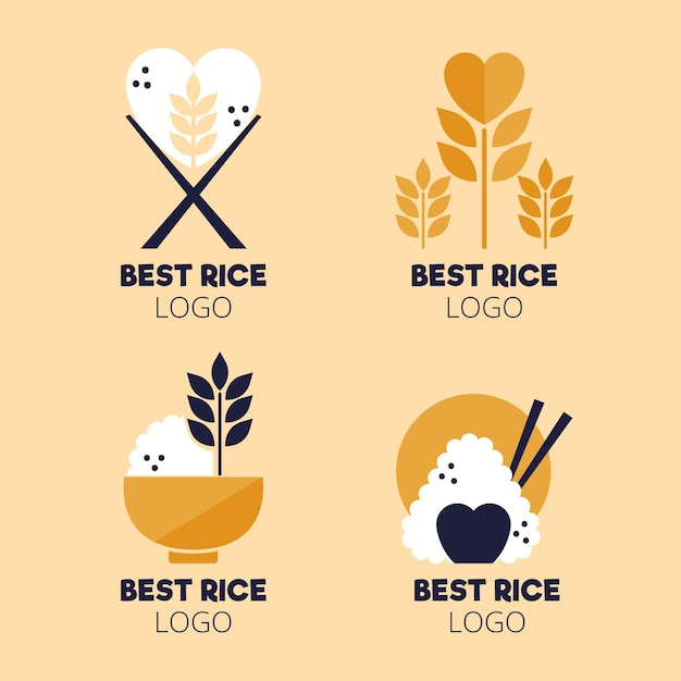 Vector gratuito colección de logotipos de arroz