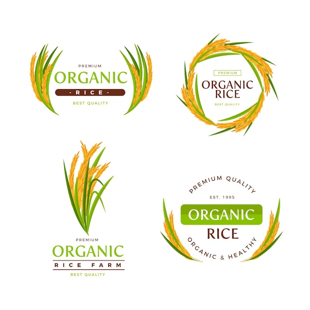 Colección de logotipos de arroz