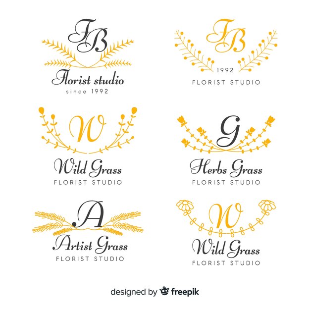 Colección de logotipos de boda monograma