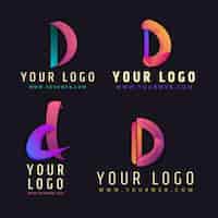 Vector gratuito colección de logotipos d de colores degradados